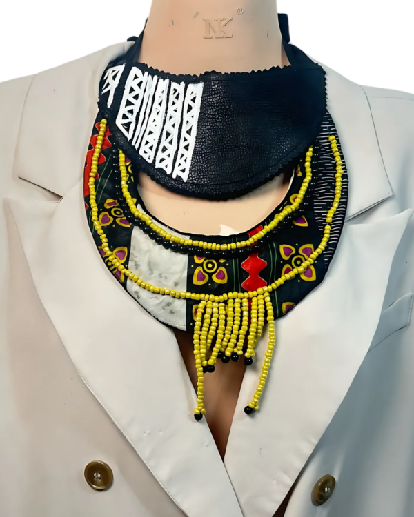 Ankara x Leather Necklace - Image 7