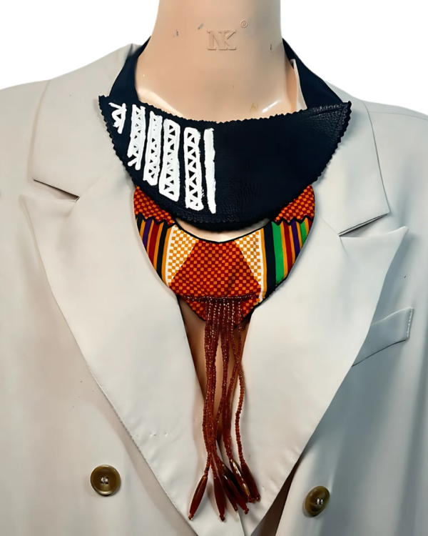 Ankara x Leather Necklace - Image 4