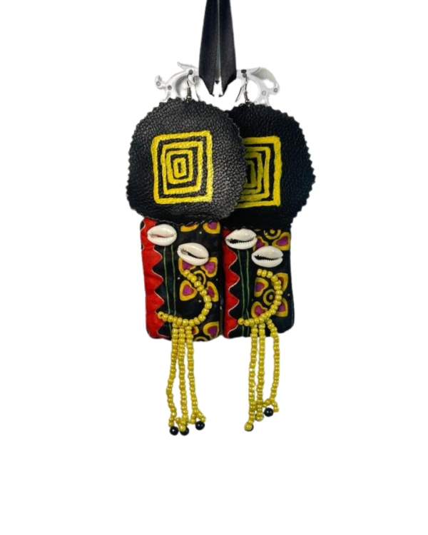 Ankara x Leather Earrings